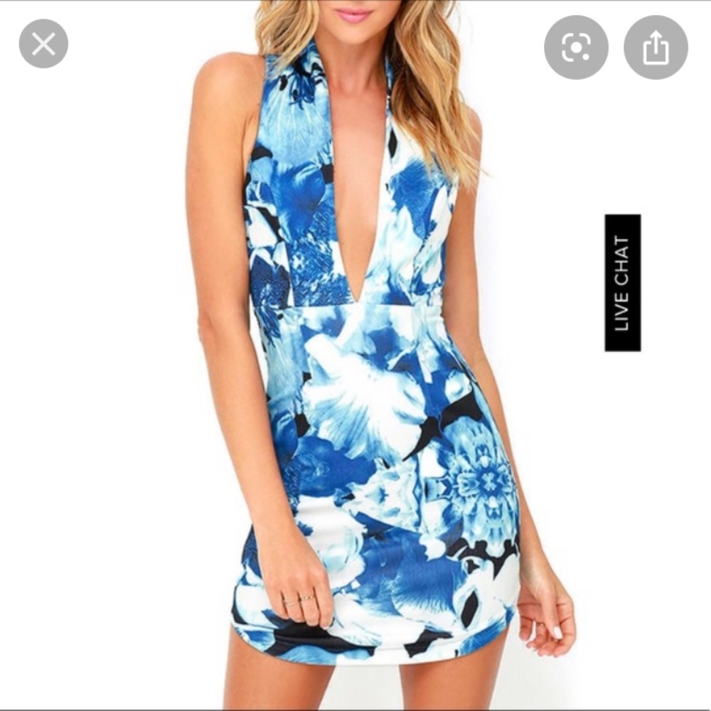 Lulus deep V floral dress